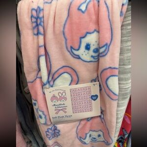 Monchhichi & Chimutan Pink Plush Throw